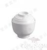 3.9″ Striped Soup Cup + Lid Set, White, MF, 100*69mm