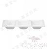 Square Three-Compartment Condiment Plate, White, MF, 373*152*46mm