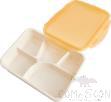 9.52&quot; Five-Grid Plate Set (With Pc Cover), Beige, MF, 242*174*50mm