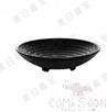 9.5&quot; Striped Shallow Bowl, Matte Black, MF, 240*240*60mm