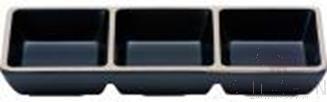 8.5&quot; Korean Three-Compartment Plate, Frosted White Dark Coffee Point, MF, 216*73*30mm