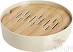 10.5&quot; Tea Plate (Lid With Bamboo Pattern), Mud Yellow, MF, 267*50mm