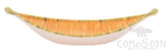 13.4&quot; Bamboo Woven Plate (Green Edge + Yellow Bamboo Woven In The Middle), Beige, MF, 341*129*75mm