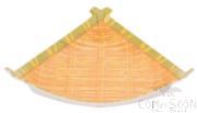 10.9&quot; Bamboo Woven Plate (Green Side + Yellow Bamboo Woven In The Middle), Beige, MF, 262*277*59mm