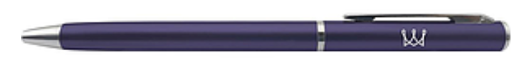 Customized plastic ballpoint pen, Purple body, White logo，12.9*0.72cm