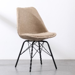 Chair, PP soft-packed seat board + soft-packed leather pad + sprayed iron legs
, 52*48.5*45*82cm 