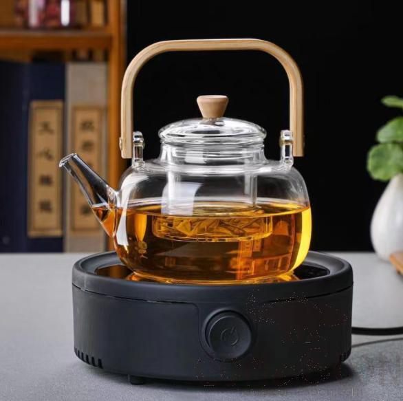 Teapot W/Strainer and Electric Ceramic Stove Set