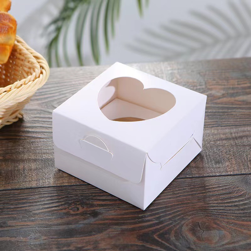 Dessert Packaging Box，350g White Cardboard，L10*W10*H6.5cm