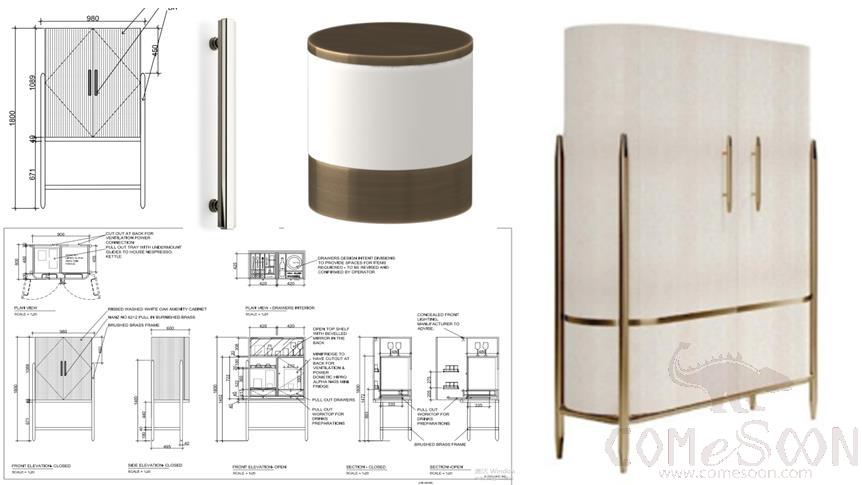Guestroom-RO-Mini Bar Cabinet, W98*D60*H192.8 cm