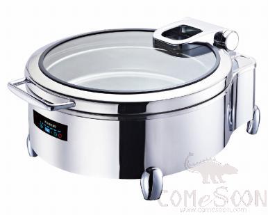 Hydraulic Round Chafing Dish W/ Digital Display and Temperature Control (Low Leg)