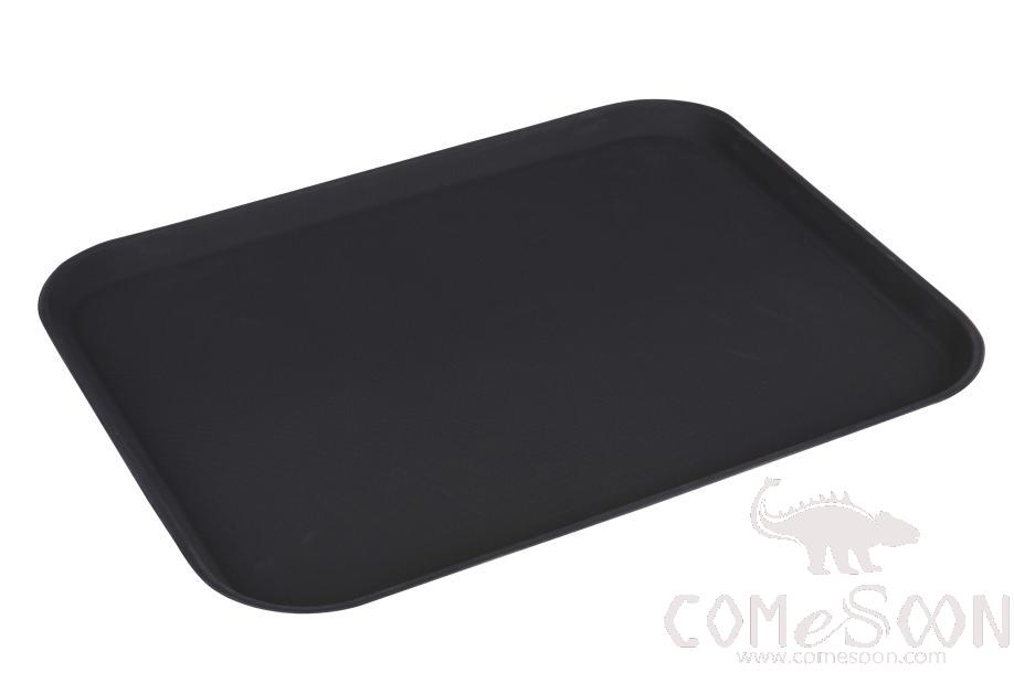 Black Anti-Skid Rectangle Serving Tray， L35*W27cm