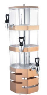 JVT-4 Series-Rose Golden 3 Head Juice Dispenser-4L*3