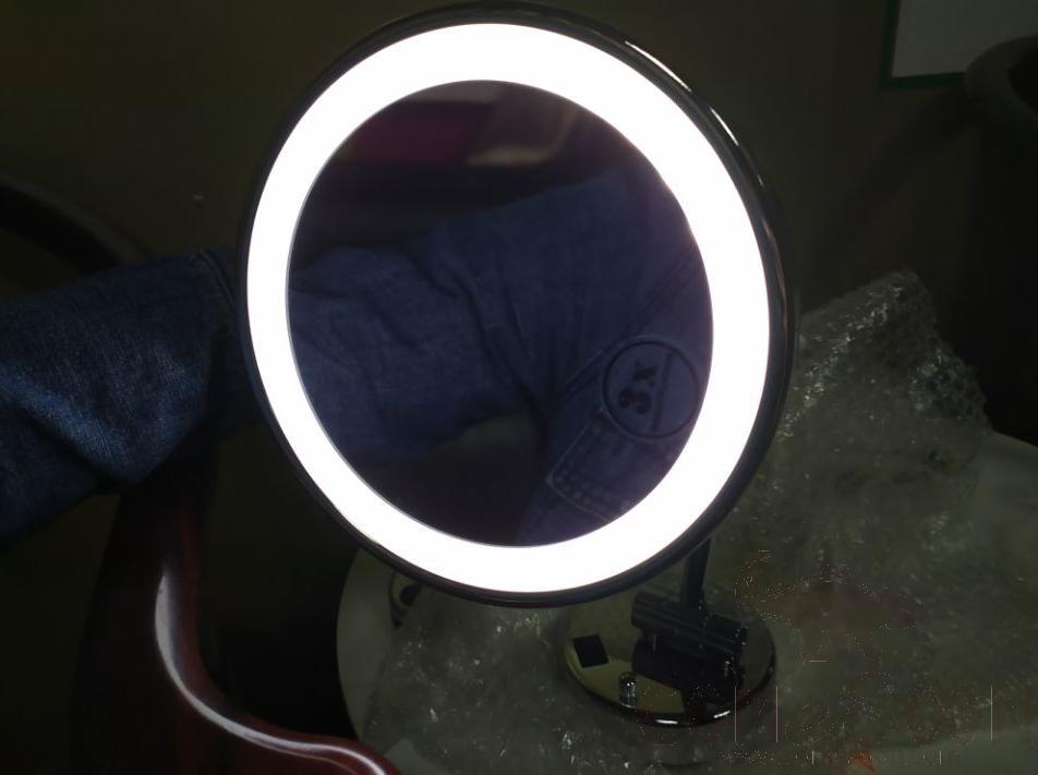 Led Foldable Cosmetic Mirror-Battery Charging / Single-Sided Mirror - Silver - 8 inch (20cm) Single - Copper + SUS304