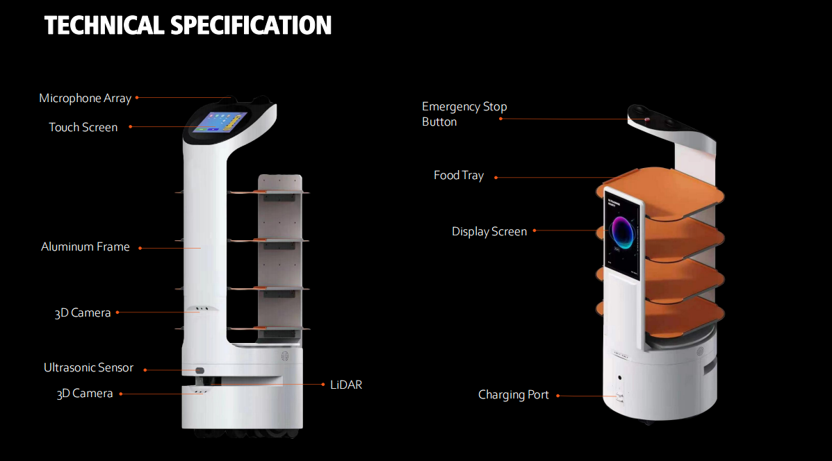 Food delivery robot, 4 Pallets, 500*500*1325mm