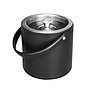 PU Leather Wrapped Ice Bucket W/Ice Tong, D15*H15cm, 2L, SUS 304