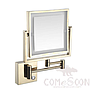 Led Makeup Mirror-Plug / Double-Sided Mirror - Zirconium gold - 8 inch (20cm) Single - Copper + SUS304