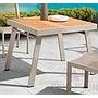Four Outdoor Tables And Chairs， Plastic Wood，One Table, Four Chairs， Table 90*90*75Cm
，Chair 62*58*85Cm