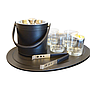 PU Leather Wrapped Ice Bucket W/Ice Tong, D15*H15cm, 2L, SUS 304